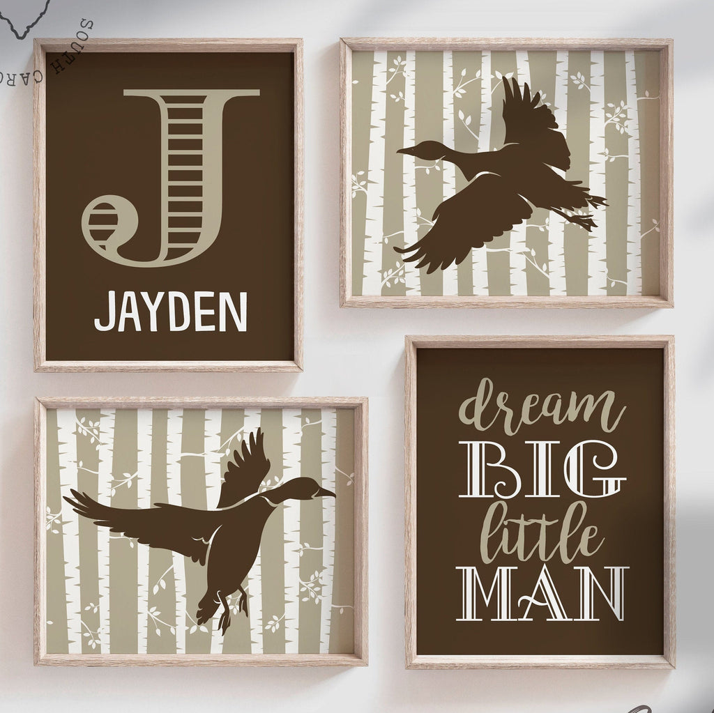 Duck nursery decor, wildlife nursery, duck art prints, duck hunter, hunting nursery decor, duck wall decor, brown ducks, hunting nursery