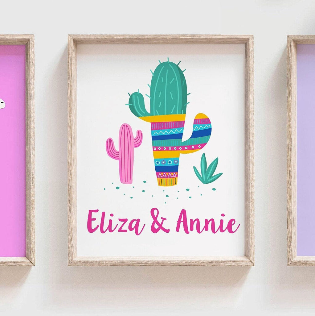 Llama theme bathroom two girls, sister llama wall art, gift for sisters girls names personalized, llama wall art print, pink purple bathroom