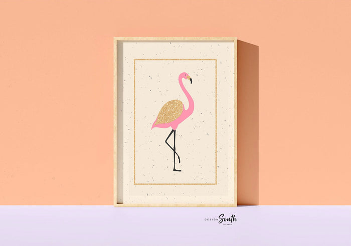 Girl nursery decor, tropical animal theme, ivory and pink flamingo tropical nursery, girl nursery design, flamingo decor, pineapple art gold