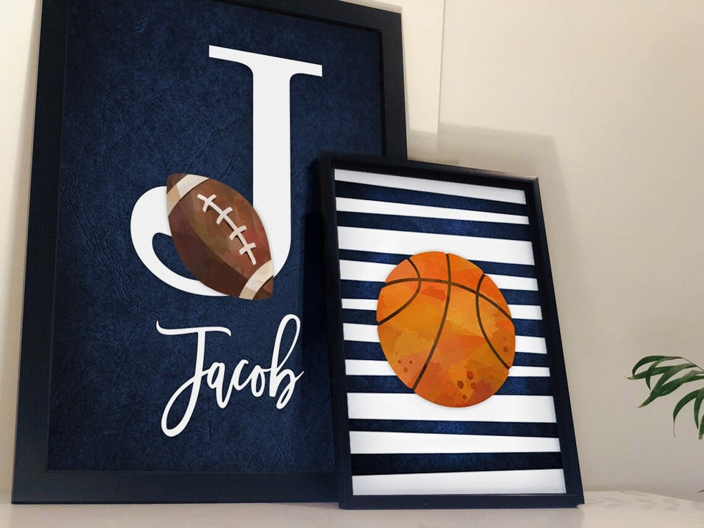 Brother playroom wall art, sports boys room brothers, vintage sports, bedroom sported themed kids room ideas brothers, little boys sports