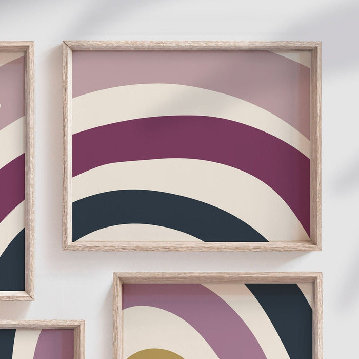 Plum Purple Rainbow Nursery Art — Baby Girl Wall Prints
