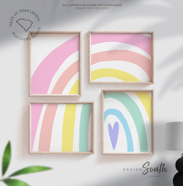 Pastel rainbow kids art, soft pastel rainbow prints, modern nursery decor pastel, rainbow pastel colors baby child nursery bedroom playroom