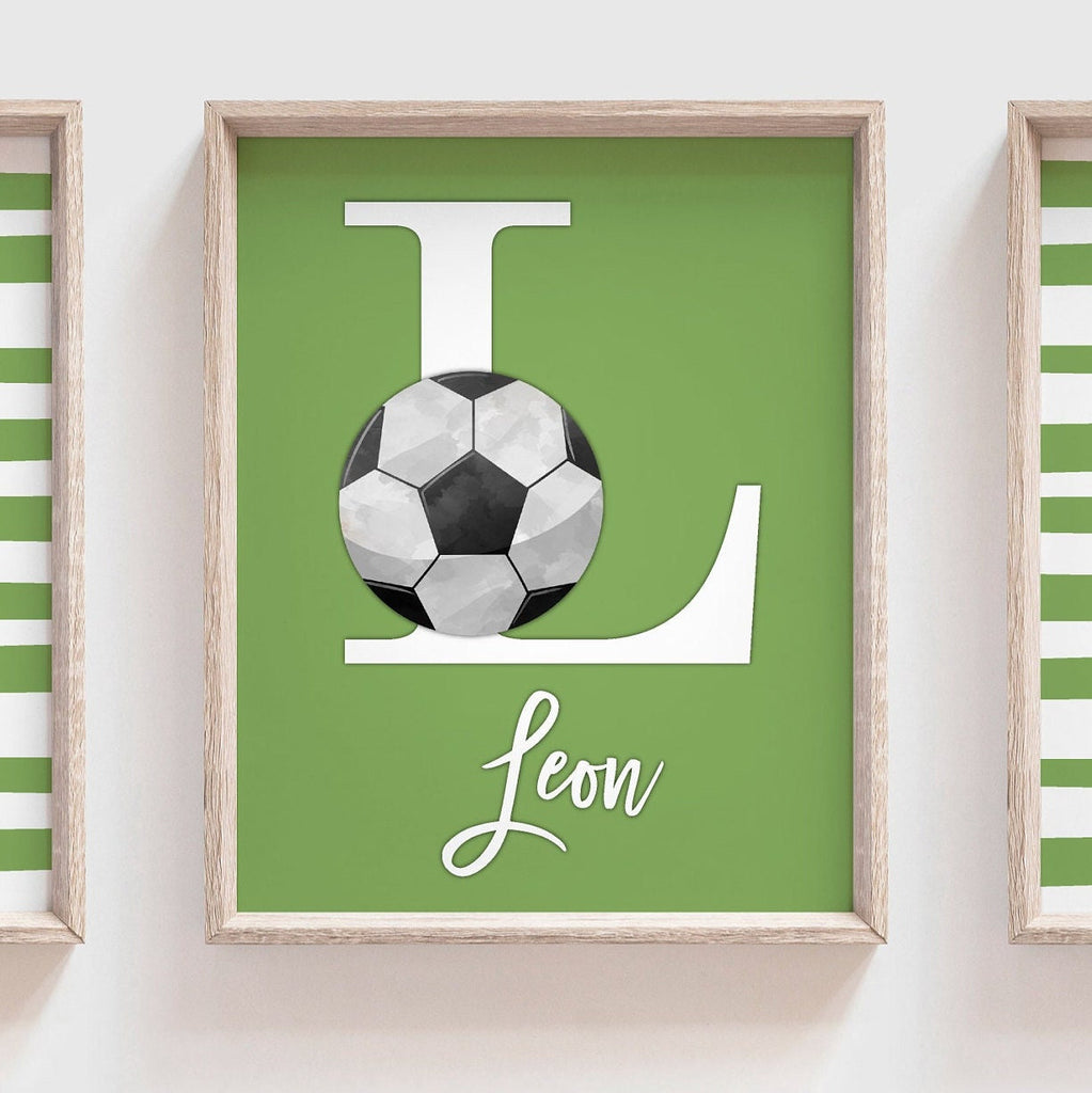 Boys nursery decor sports, boys bedroom decor, monogram print, light green sports, boys monogram, boys nursery print, boy bedroom art sports