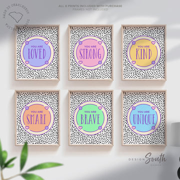 Modern kid art, children's wall art fun inspiring colorful, kids playroom decor ideas, wall art for children, kid room prints, set 6 posters
