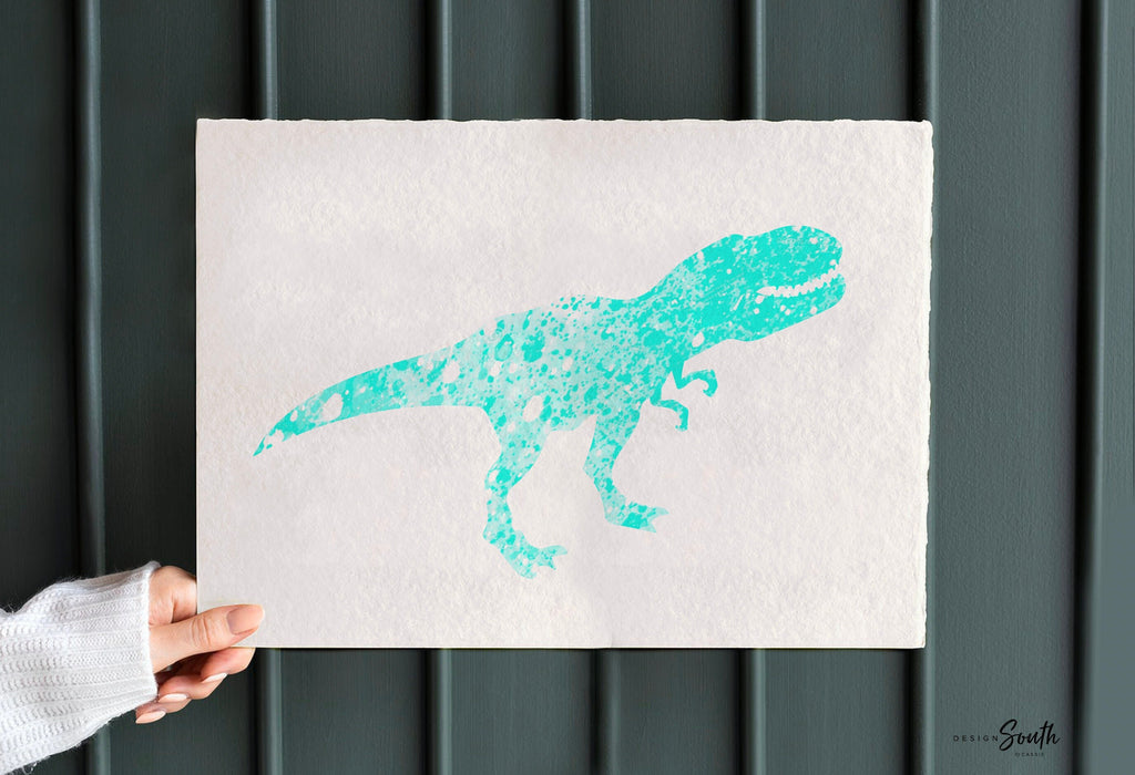 Aqua dinosaur art, wall art prints dinosaur collection in aqua teal blue, aqua dinosaur print, kid art prints dinosaur, bedroom dinosaur art