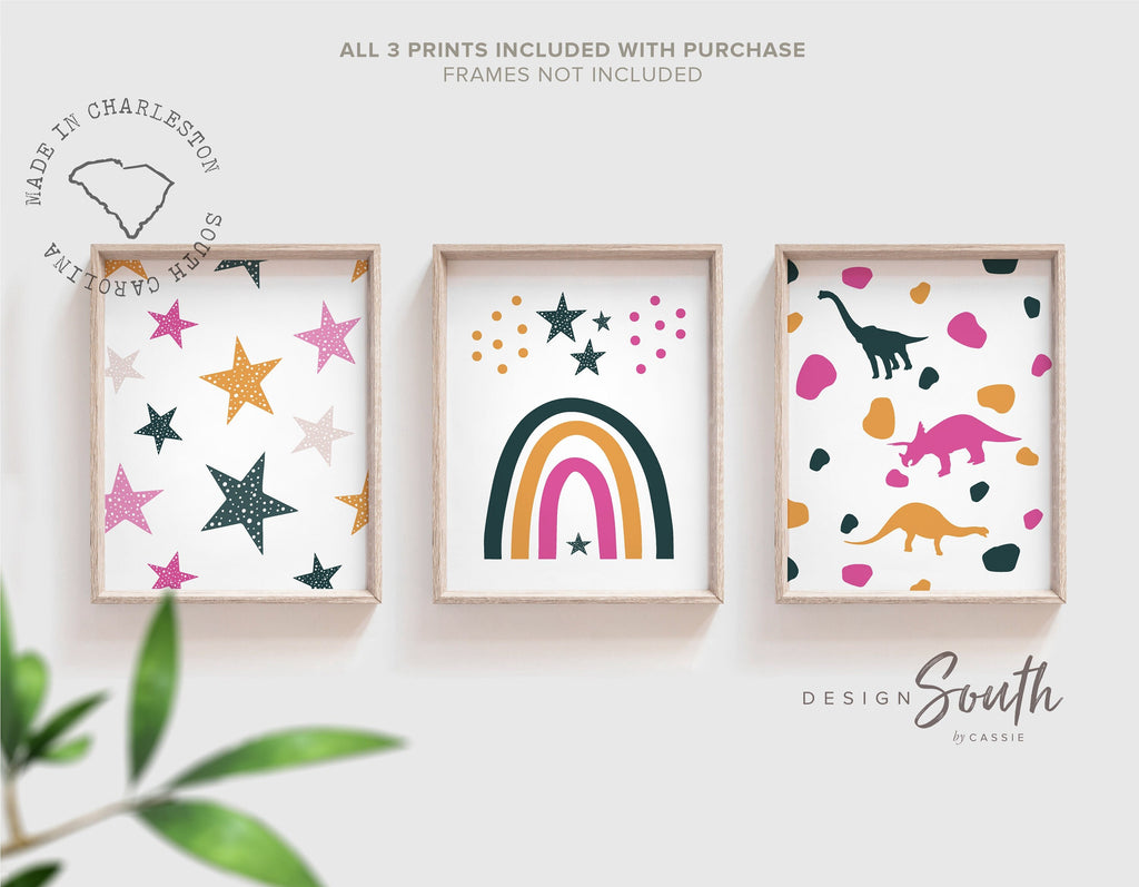 Girl dinosaurs, trendy stylish girl dinosaur nursery art, girl dinosaur bedroom wall art, pink dinosaurs, wall girly dinosaur little girl