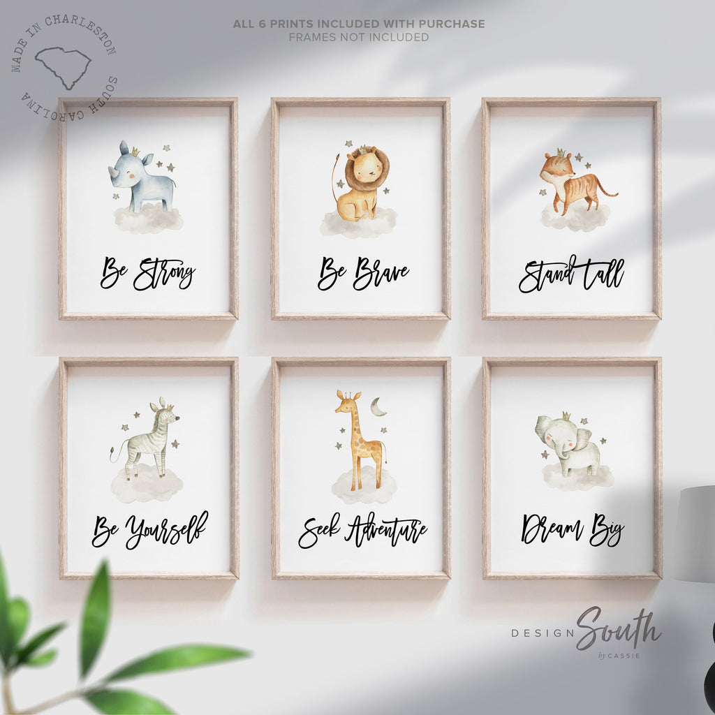 Cute baby animals for nursery, animals safari nursery art, watercolor baby animals, farm animal room wall art collection set prints, animals