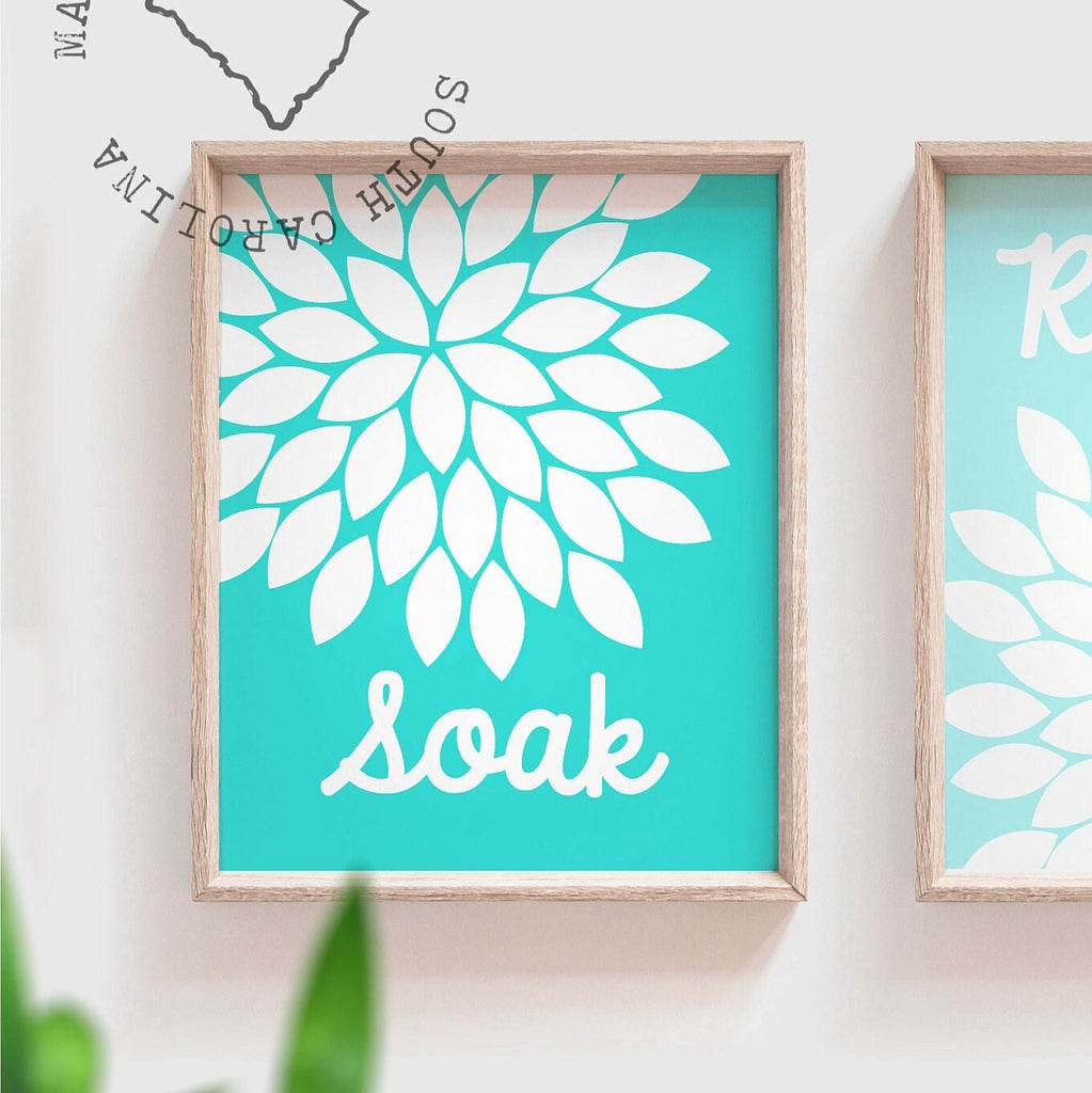 Purple teal bathroom art, purple flower art, flower art for bathroom, adult bathroom art, purple teal bathroom, purple teal bathroom decor