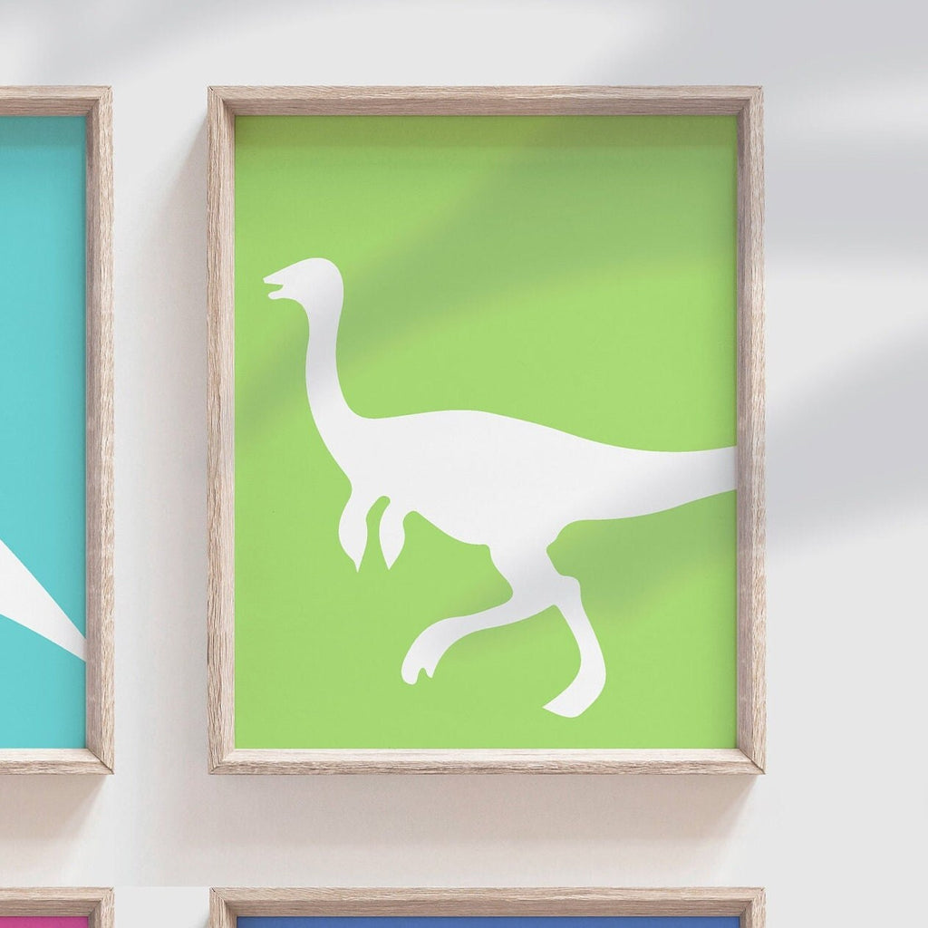 Colorful dinosaur art, bright colored dinosaurs, toddler girl dinosaur art, dinosaur girl bedroom wall art prints, gallery wall dinosaurs