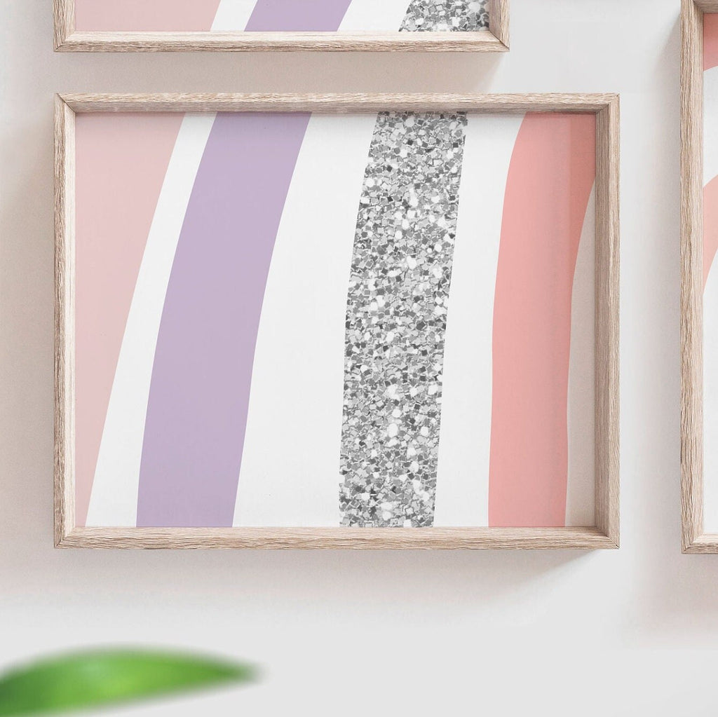 Pink silver sister room art, wall art for twin girls, personalized names girl sign sisters, pink purple sister art, pink sister wall decor