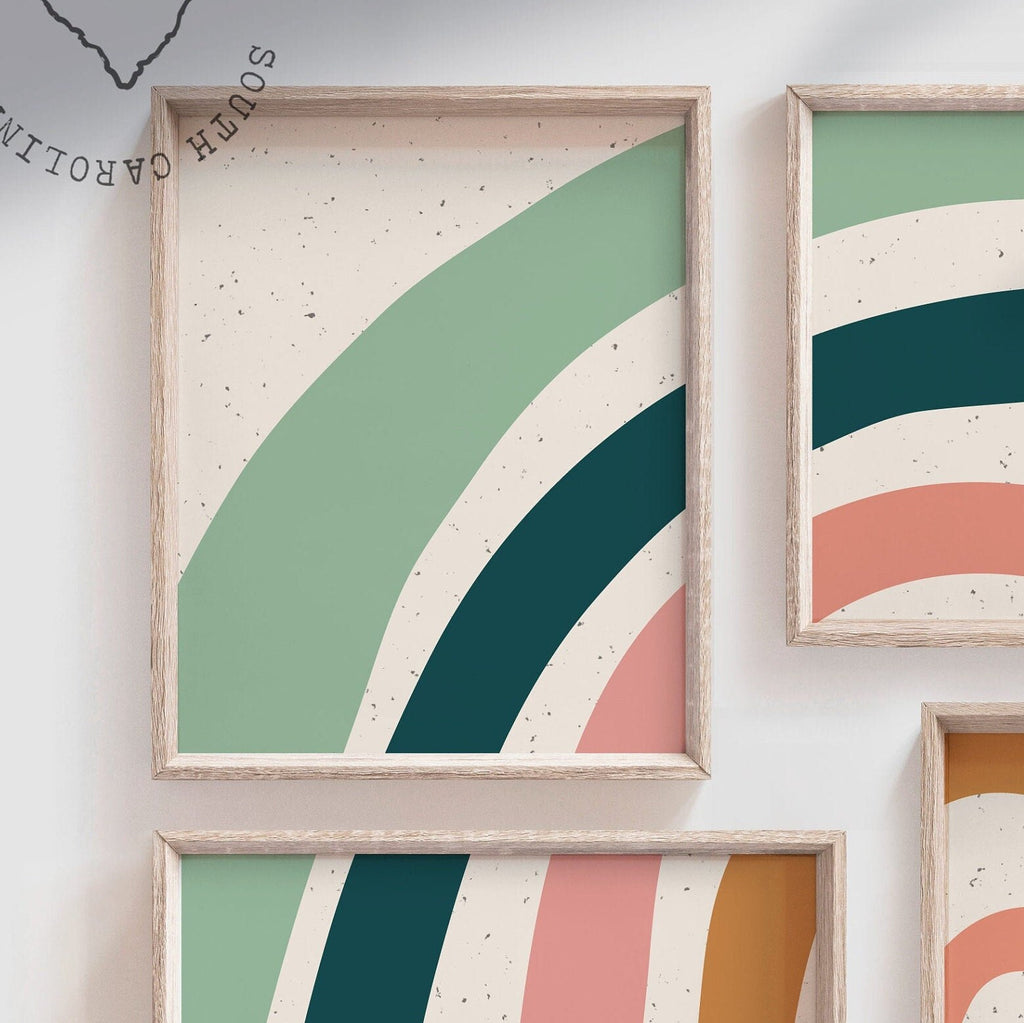 Neutral nursery decor earthy neutral tones, kids neutral playroom wall art, neutral boho rainbow for kids baby children, art gender neutral