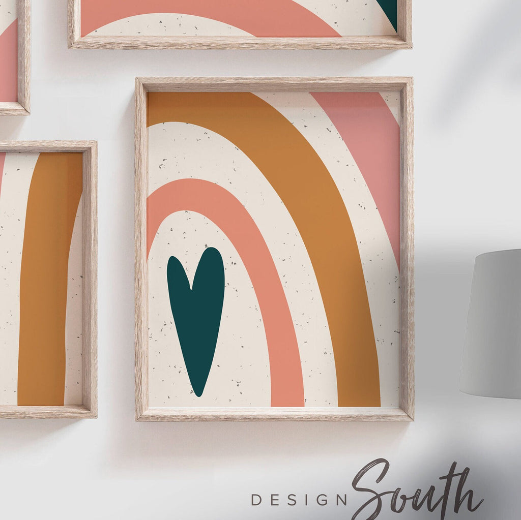 Neutral nursery decor earthy neutral tones, kids neutral playroom wall art, neutral boho rainbow for kids baby children, art gender neutral