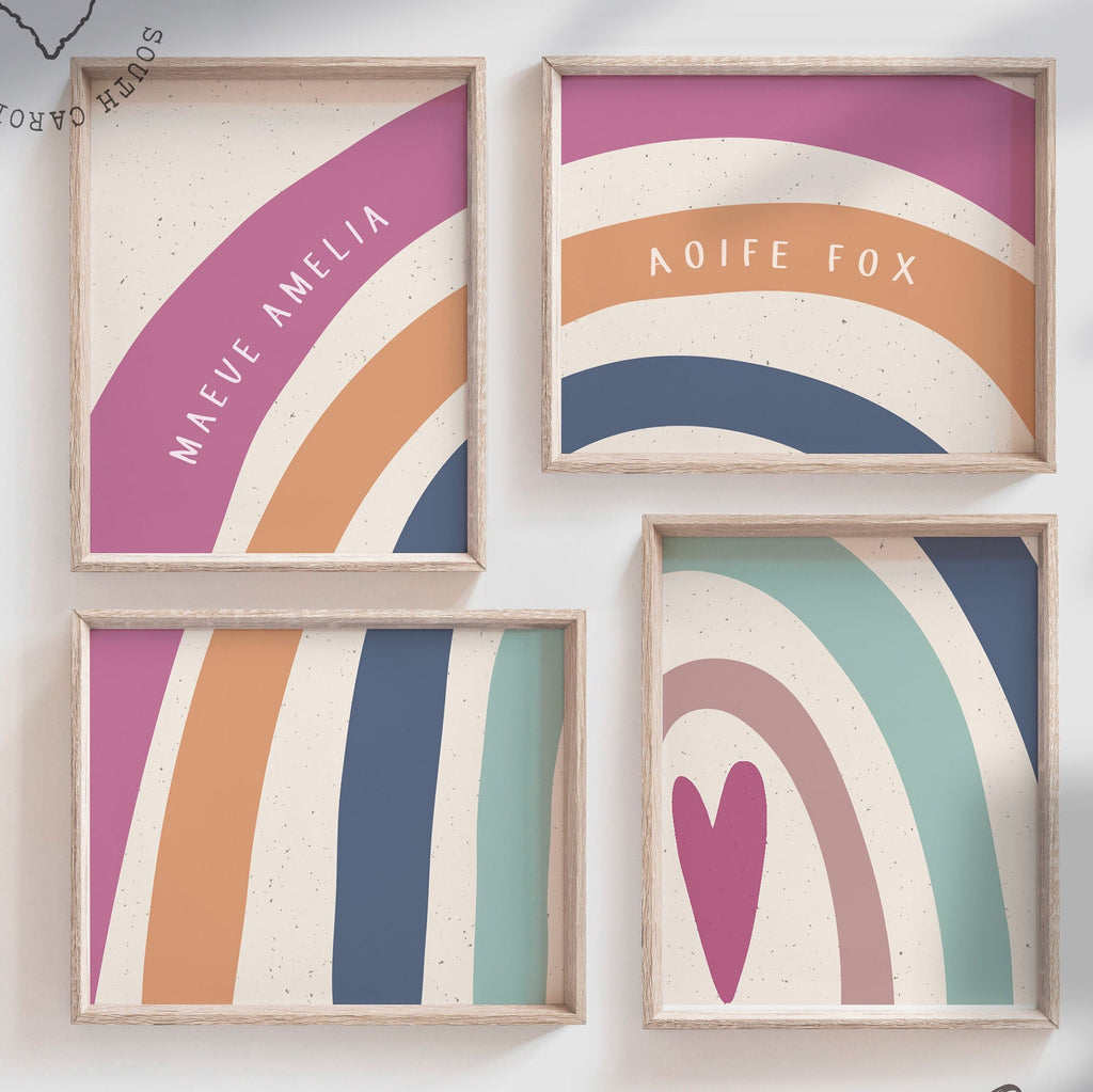 Sister girl room ideas, twin girls room wall art, sister signs, sister gift, little sister big sister wall decor, bedroom for girls rainbows