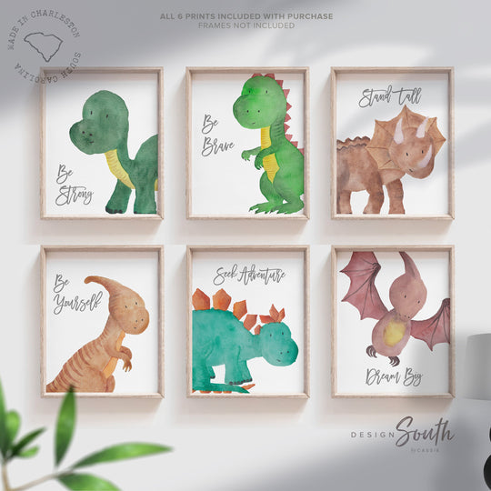 Baby boy dinosaur collection, dinosaur wall art, cute dinosaur art print set, dinosaur child room decor, dinosaur bedroom theme wall art kid