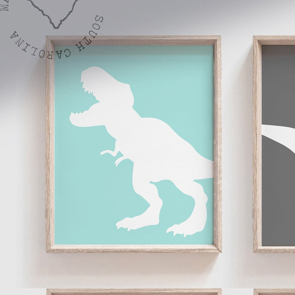 Boys dinosaur bedroom wall art, dinosaur decor for boys, boys dinosaur theme, dinosaur prints, baby boy dinosaurs, dinosaur nursery art boys
