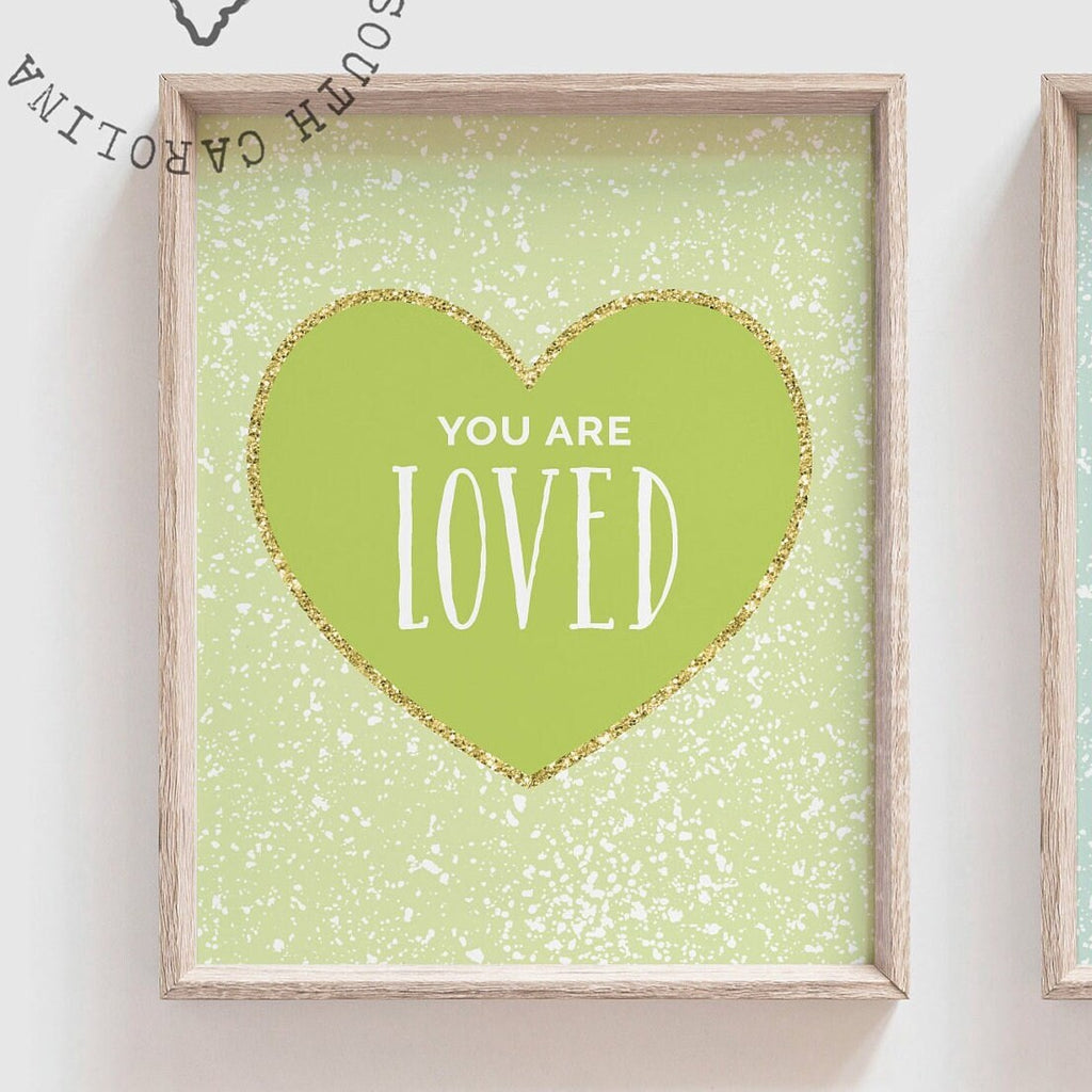 Heart print, pastel heart girls room art, wall playroom ideas, children affirmation art, toddler bedroom decor, heart artwork, heart nursery