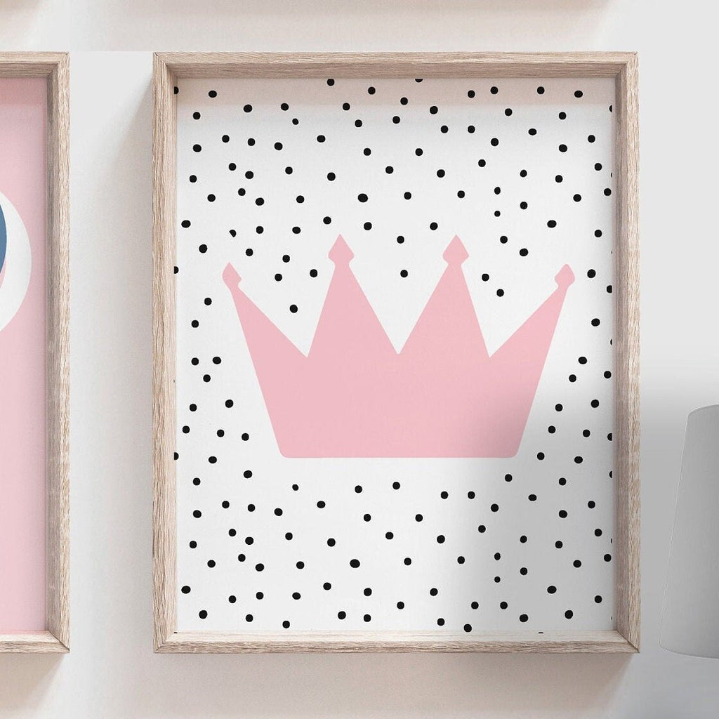 Play read love, little girl room wall art, playroom wall art for girl, heart crown rainbow art, girl reading wall art, gift girl birthday