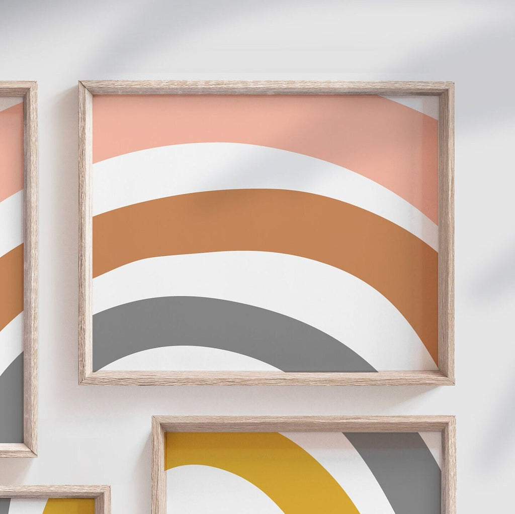 Gender neutral rainbow wall art, modern nursery wall art prints, baby room rainbows, rainbow wall art kids, children room rainbow wall decor