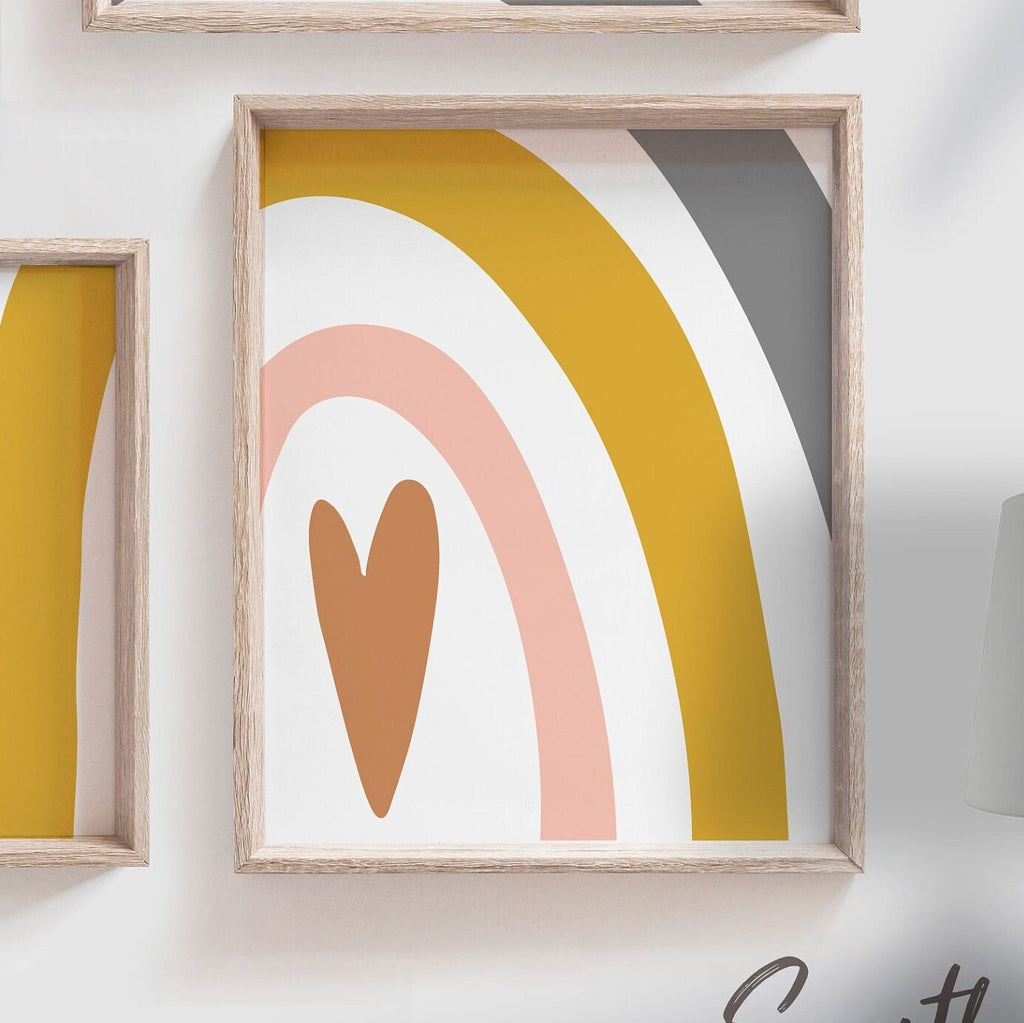 Gender neutral rainbow wall art, modern nursery wall art prints, baby room rainbows, rainbow wall art kids, children room rainbow wall decor