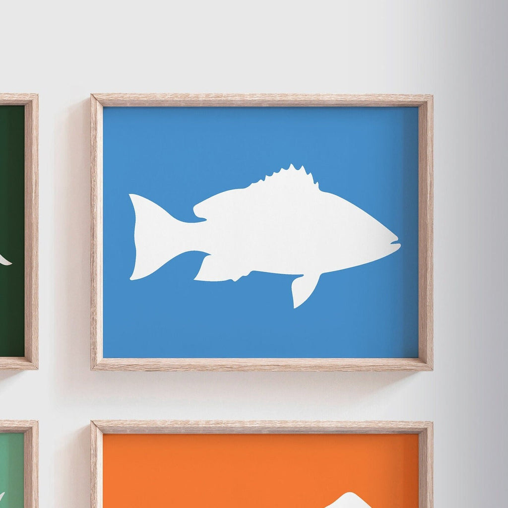 Boys ocean fish nursery decor, boys fishing nursery, nautical nursery theme, blue fish theme nursery, boys saltwater fish marlin dorado tuna