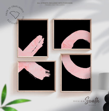 X and o print, girls room decor, xo girl's wall art, modern girl art, pink black girls room art, pink nursery wall art, blush girl print set