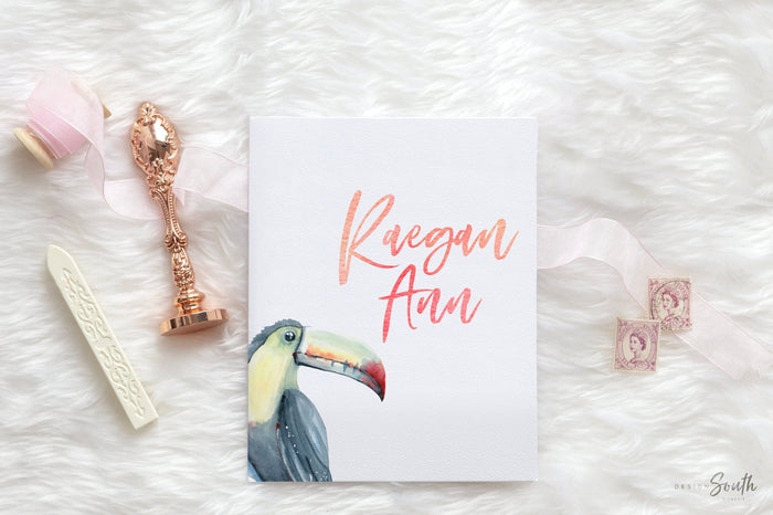 Toucan print art set, above crib tropical wall, tropical nursery decor, baby room decor, newborn nursery pink and green tropical themed art
