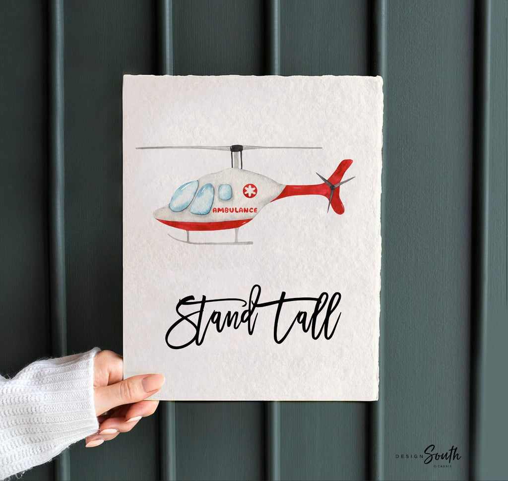 Rescue vehicle wall art, emergency vehicles nursery art, toddler room decor, big boy bedroom, transportation nursery, vehicles wall art set