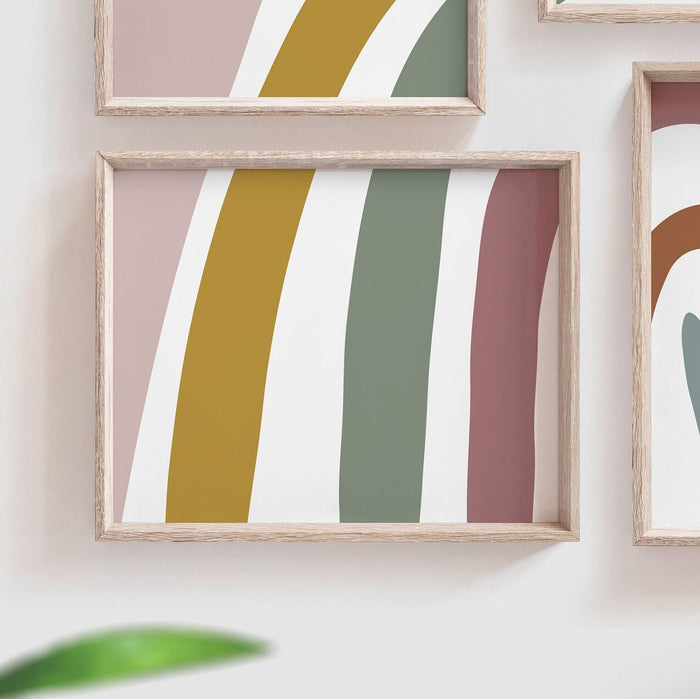 Gender Neutral Rainbow Nursery Decor — Modern Wall Art Prints