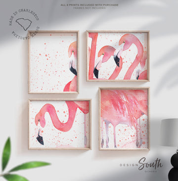 Pink flamingo wall art, little girl room art pink flamingos, pink flamingo nursery wall ideas, pink flamingo decor, wall art for girls room