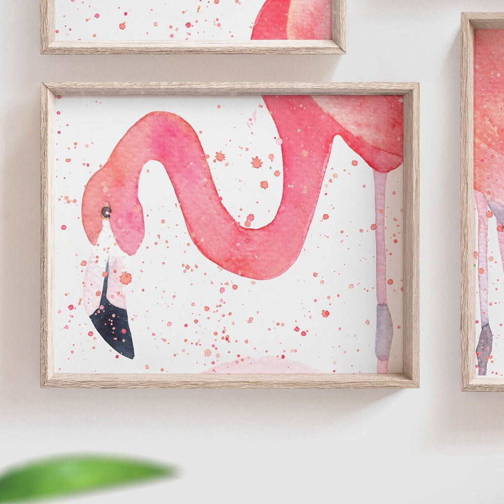 Pink flamingo wall art, little girl room art pink flamingos, pink flamingo nursery wall ideas, pink flamingo decor, wall art for girls room