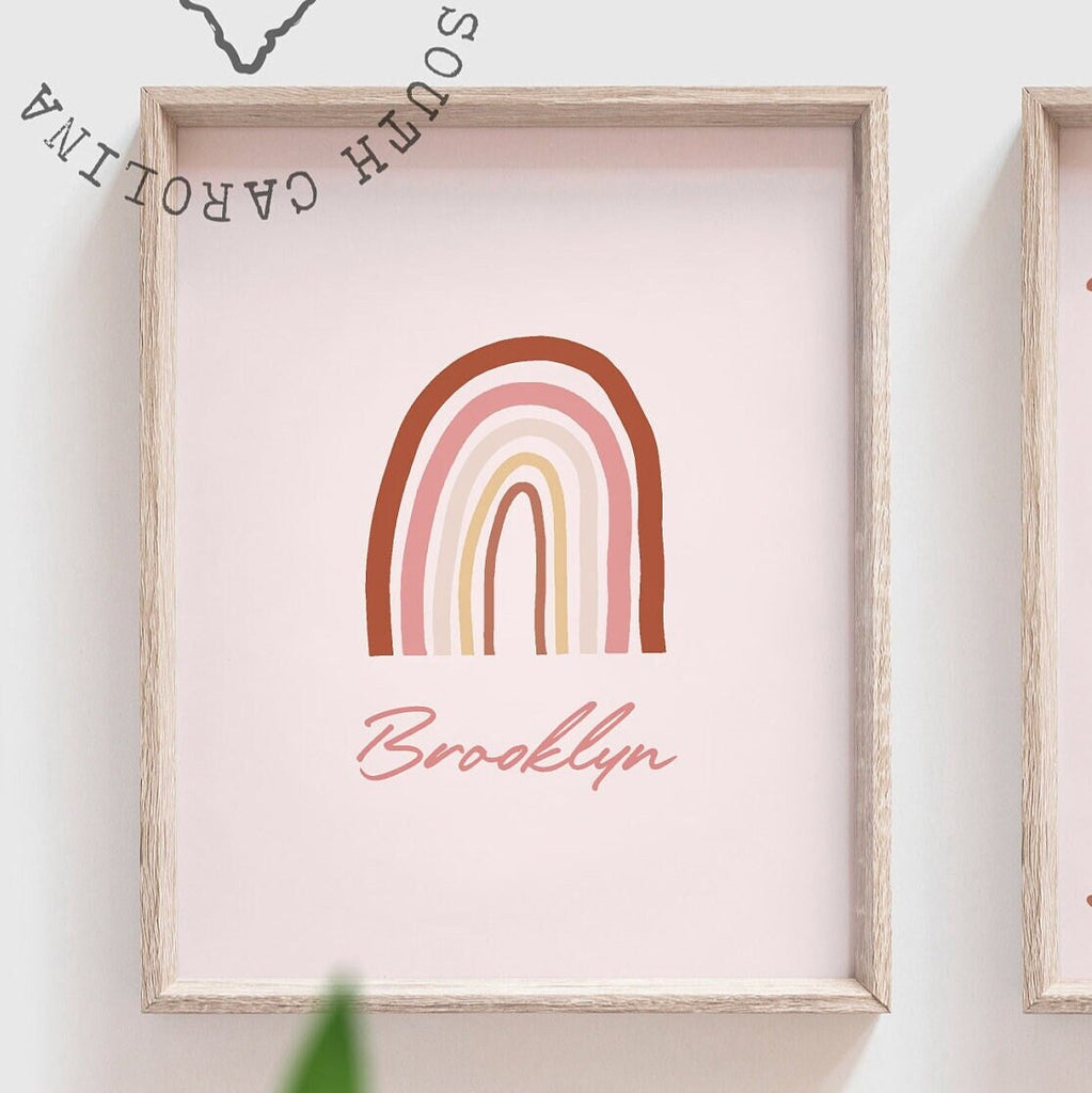 Baby floral monogram art, custom baby print birth gift, baby girl monogram flowers, personalized nursery decor girl, darling you are magic