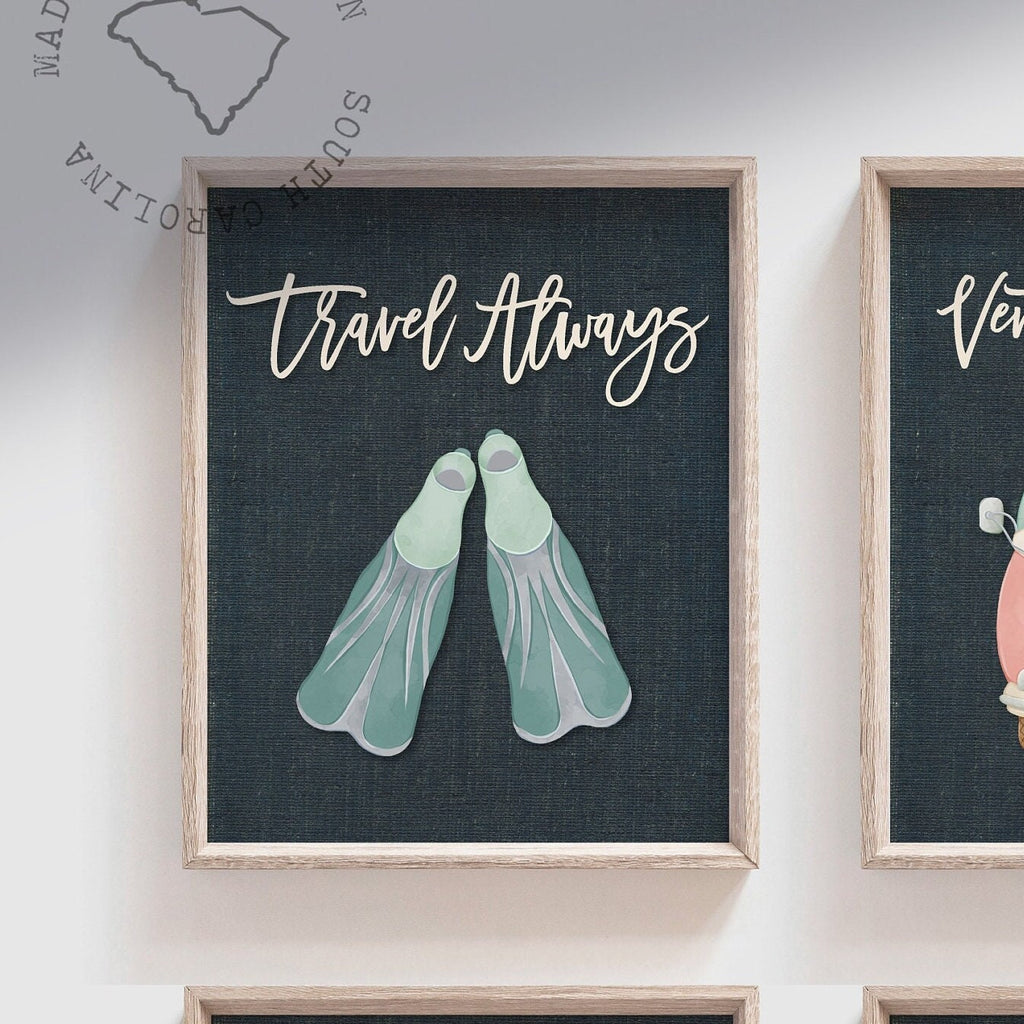 Travel nursery art, travel nursery decor, vintage travel themed nursery, ocean beach baby kid child bedroom nursery playroom art, beach art