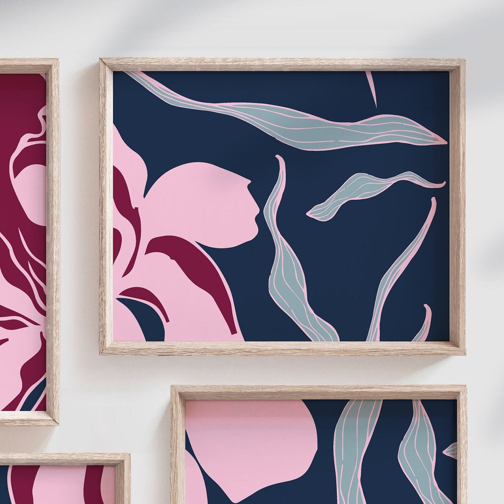 Girl bedroom art, flower nursery ideas, shared floral bedroom for girls, floral room for girl ideas, pink floral themed girl's bedroom art