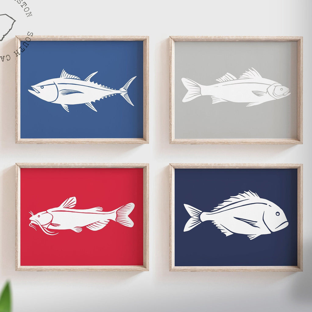 Boys fishing bedroom wall art, fish decor for boys, boys fishing theme, fish prints, baby boy fisherman, fish nursery art boys, fish decor
