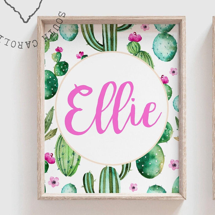 Cactus watercolor nursery, llama nursery decor, kid room nursery art, boho nursery wall art, llama decor, llama baby shower gift, alpaca art