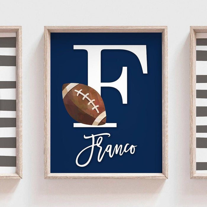 Sports home decor boy name, sports poster boy room, sports wall art, little boy gift, artwork wall crib sports theme, basketball soccer ball