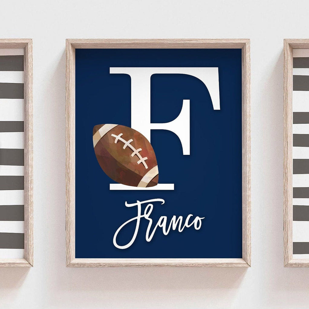 Sports home decor boy name, sports poster boy room, sports wall art, little boy gift, artwork wall crib sports theme, basketball soccer ball