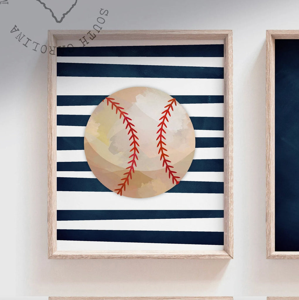 Sports collection print set boys name, sports theme wall pictures, sports art personalized gift, baseball football kids wall art boy nursery