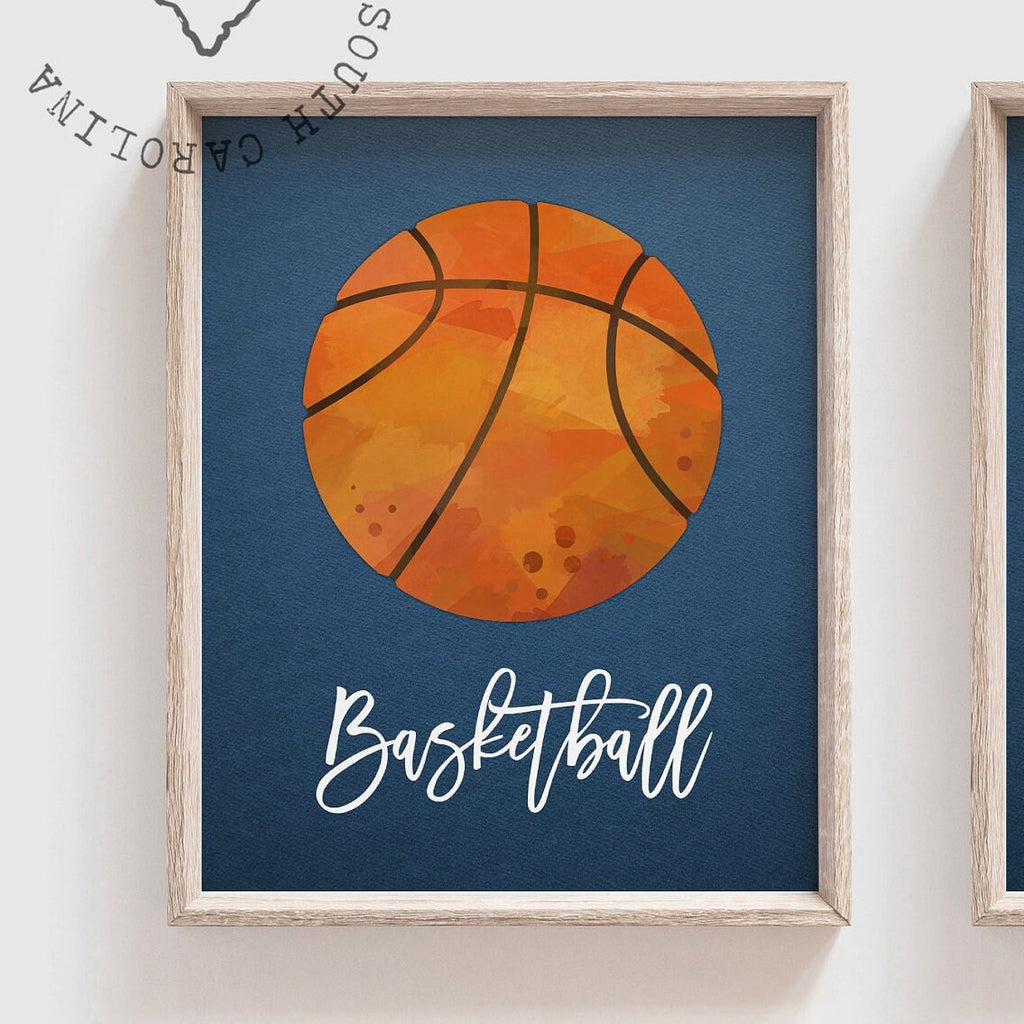 Sports nursery decor, sports art boys room, kids bedroom personalized sports prints, artwork above bed sports theme, sports boys playroom