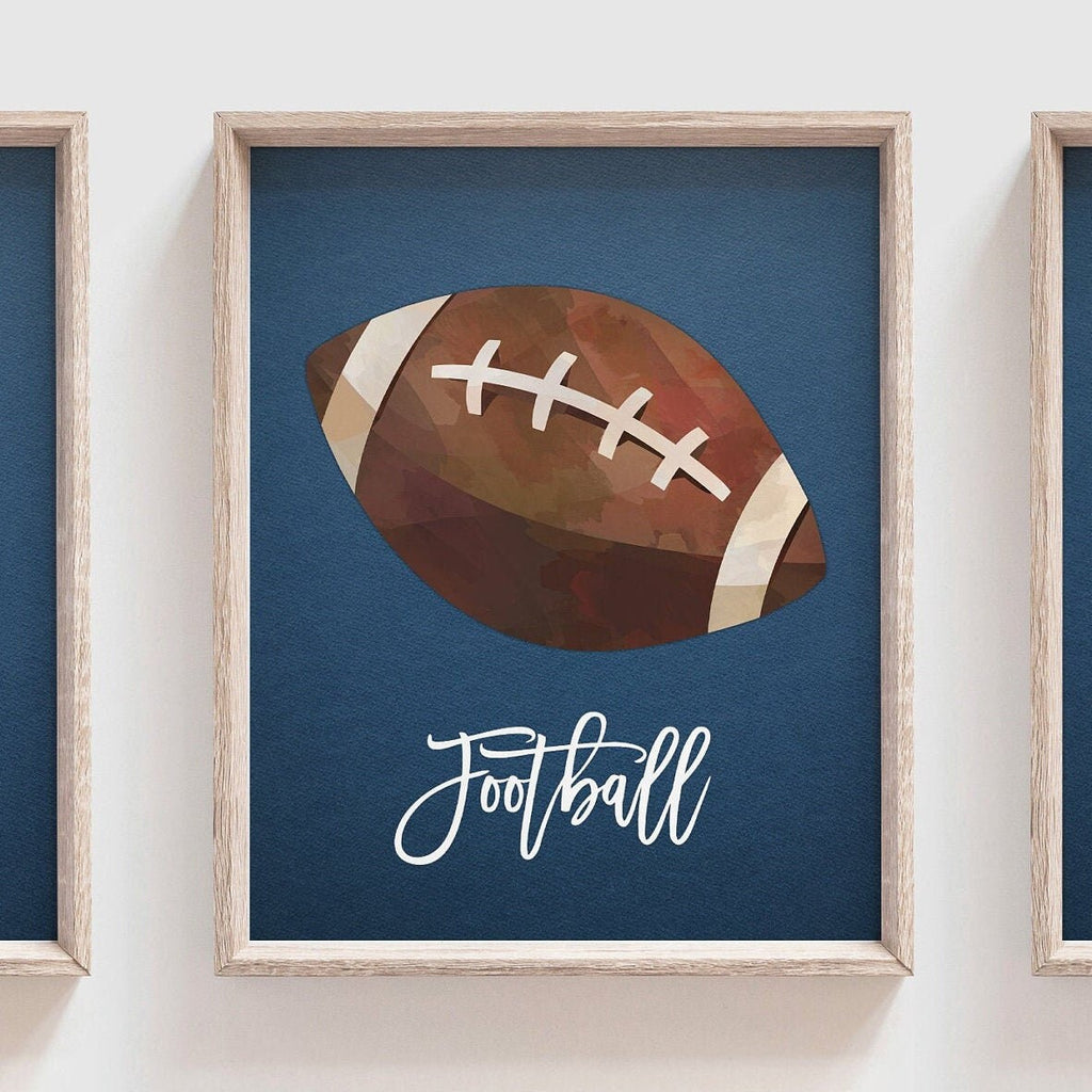 Sports nursery decor, sports art boys room, kids bedroom personalized sports prints, artwork above bed sports theme, sports boys playroom