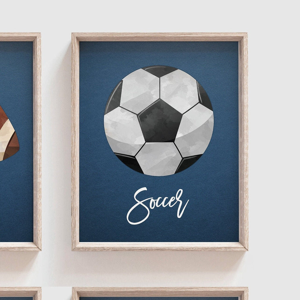 Sports nursery decor, sports art boys room, kids bedroom personalized sports prints, artwork above bed sports theme, sports boys playroom