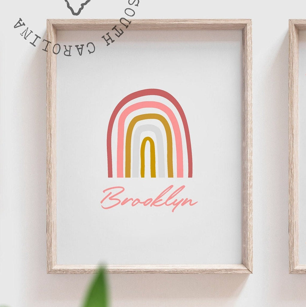 Sweet flower nursery art pink and gray, floral nursery decor, pink gray nursery wall art, girls pink floral art, girl rainbow floral nursery