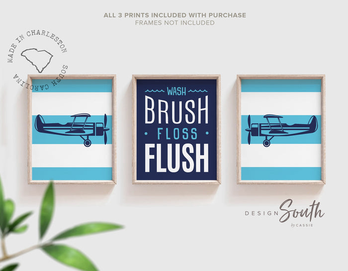 Airplane bathroom art, boys airplane art, boys airplane decor, airplane art for boys, aviation boys decor, aviation bathroom, airplane baby