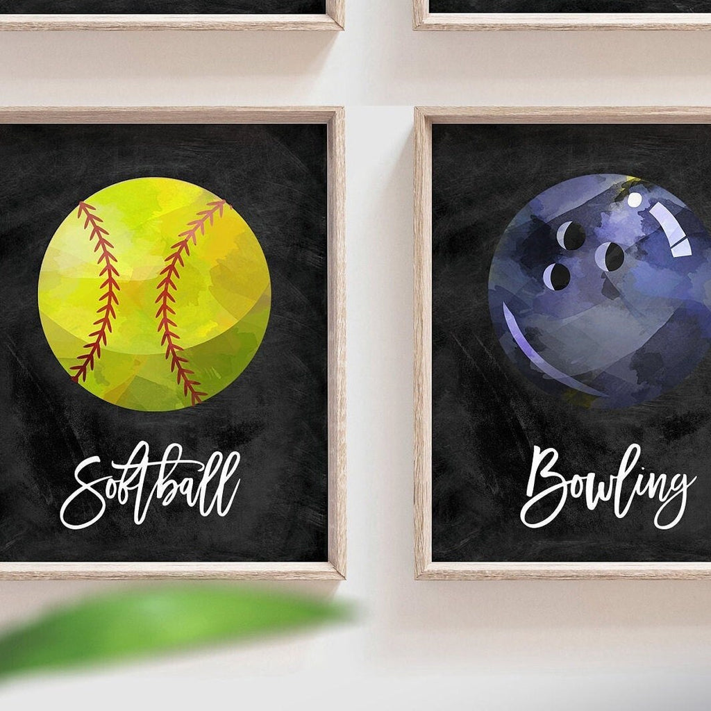 Sports nursery bedroom or playroom wall decor, boys sports prints, boy sports themed room, nursery decor sports art, toddler sports gift set
