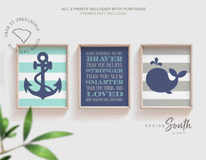Boys nautical nursery decor, nautical nursery navy, boys nautical wall art, navy boys nautical nursery, baby boy nautical, anchor and whale