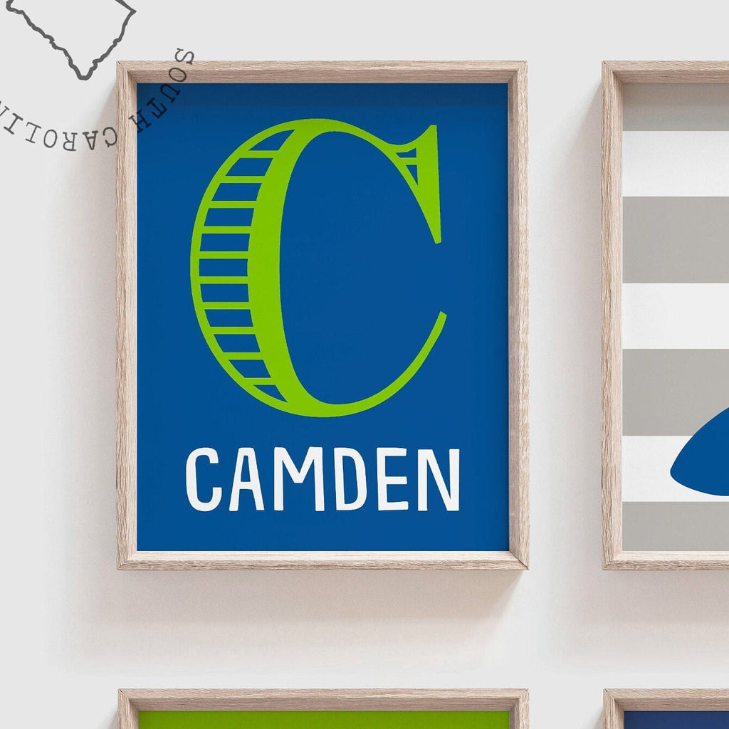 Cobalt blue shark, lime green shark, bedroom boy prints cobalt, kid quote, shark theme room, boys sharks, shark wall art, shark wall decor