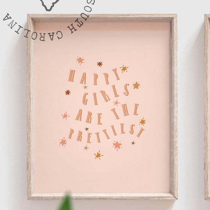 Girls butterfly nursery, little girl bedroom butterfly themed decor, boho nursery art, girls art butterflies hearts stars, baby girl nursery