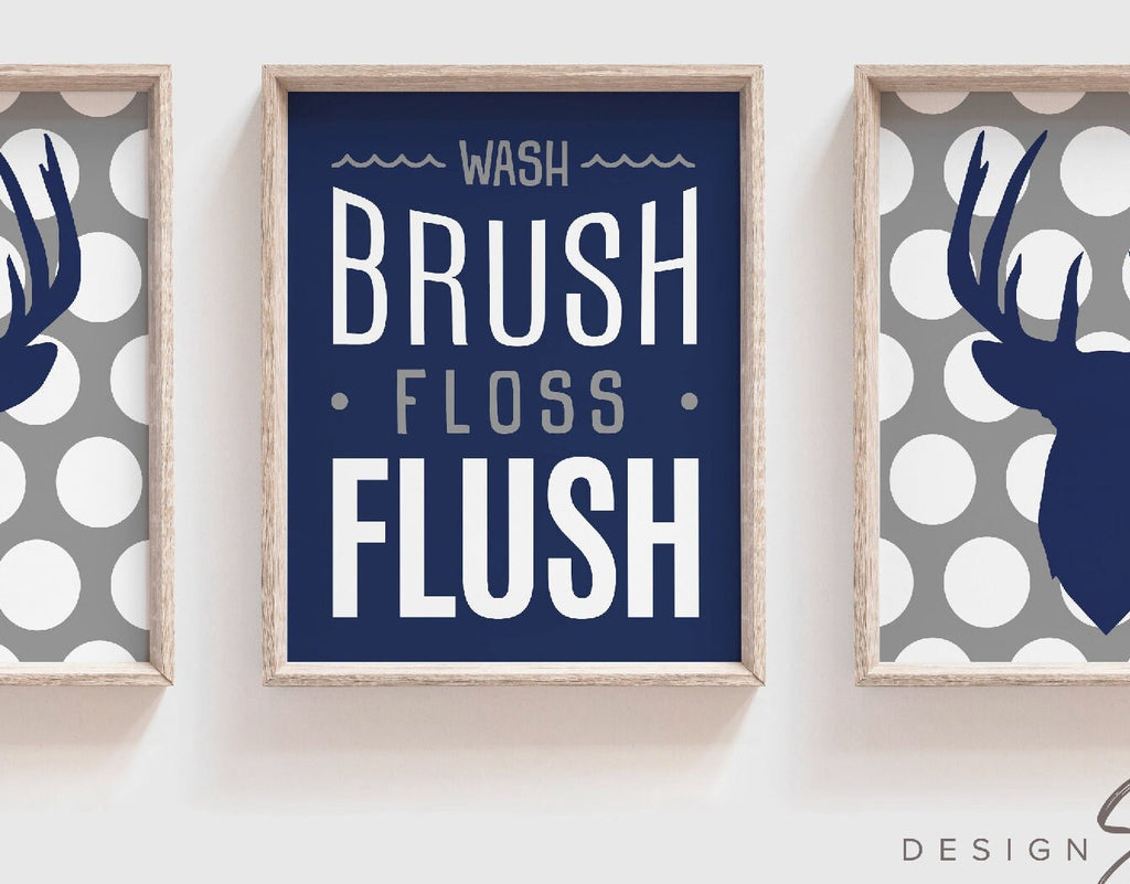 Deer bathroom, baby boy deer bathroom, baby boy hunting art, navy gray, navy gray hunting, hunting bathroom decor, deer hunter bathroom art