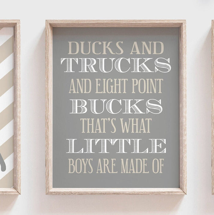 Neutral gray deer nursery wall art, big boy bedroom, gray tan buck antler deer nursery decor, playroom wall little boy, deer hunting bedroom
