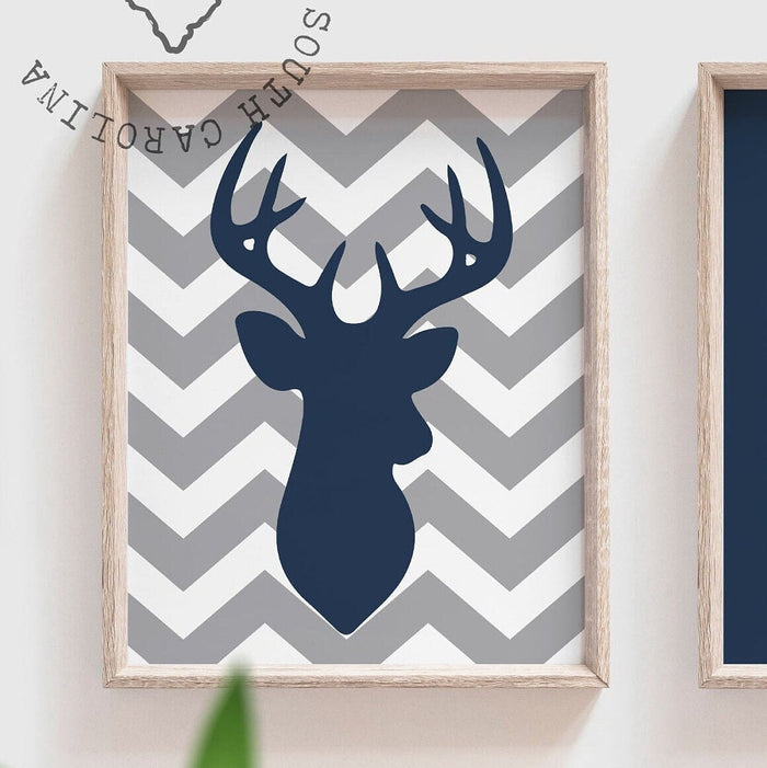 Boy and girl bathroom, boy/girl bathroom pink navy and gray doe and buck, doe and buck, sibling bathroom, boy/girl deer bathroom, deer decor